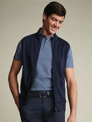 Charles Tyrwhitt Blue Popcorn Textured Polo Shirt - Image 3 of 6