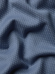 Charles Tyrwhitt Blue Popcorn Textured Polo Shirt - Image 6 of 6