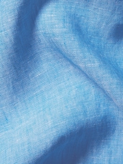 Charles Tyrwhitt Blue Plain Collarless Pure Linen Shirt - Image 7 of 7