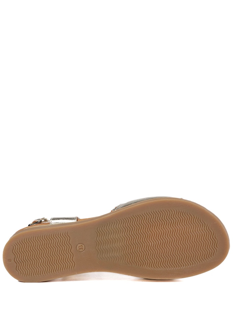 Pavers Gold Leather Slingback Wedge Sandals - Image 6 of 6 Pavers Gold Leather Slingback Wedge Sandals - Image 6 of 6