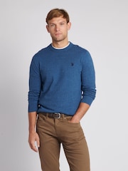 U.S. Polo Assn. Light Blue Mens Cotton Crew Neck Jumper - Image 1 of 8