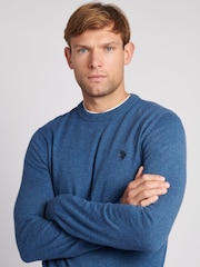 U.S. Polo Assn. Light Blue Mens Cotton Crew Neck Jumper - Image 4 of 8