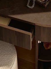 Dark Natural Nomad Curve 1 Drawer 2 Doors Console Dressing Table with Mirror - Image 4 of 6