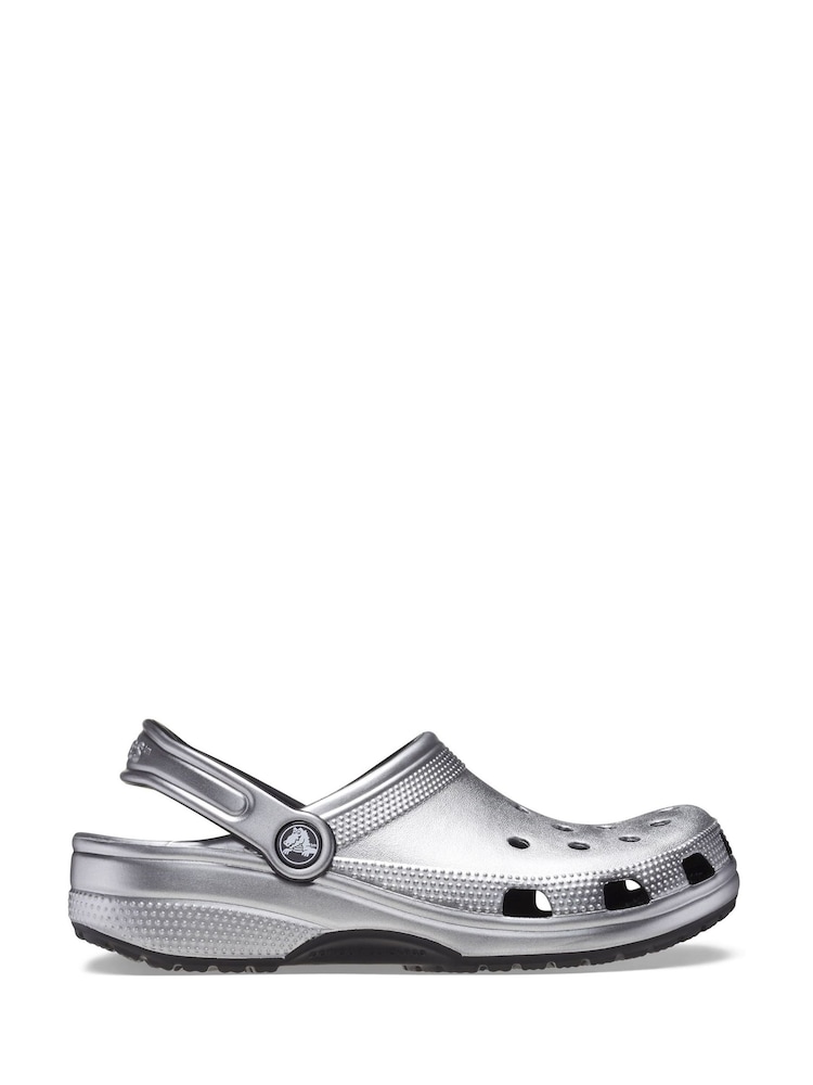 Crocs Silver Classic Metallic Clogs - Image 1 of 4