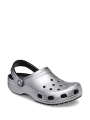 Crocs Silver Classic Metallic Clogs - Image 2 of 4