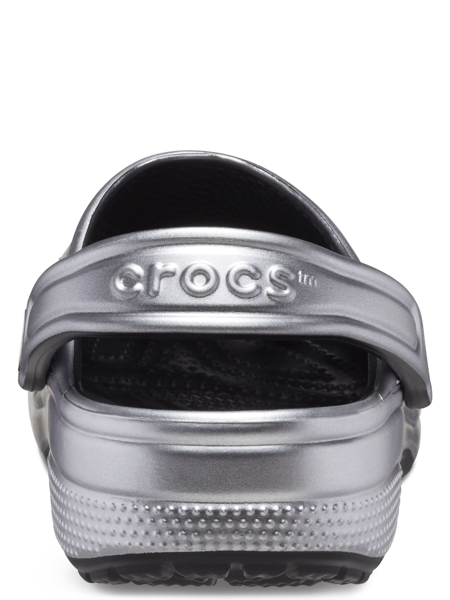 Metallic silver clogs sales