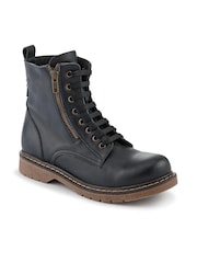 Pavers Black Wide-Fit Leather Zip-Up Boots - Image 2 of 5