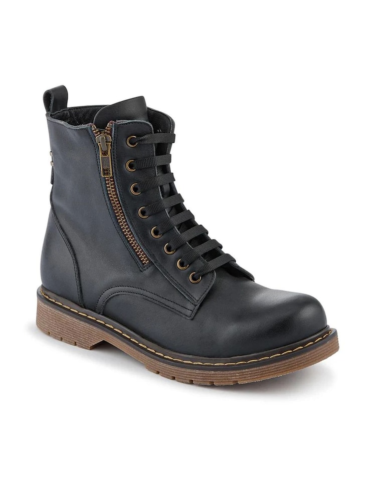 Pavers Black Wide-Fit Leather Zip-Up Boots - Image 2 of 5 Pavers Black Wide-Fit Leather Zip-Up Boots - Image 2 of 5