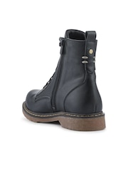 Pavers Black Wide-Fit Leather Zip-Up Boots - Image 3 of 5