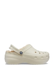 Weiß - Crocs Classic flauschig gefütterte Plateau-Clogs - Bild 1 von 4