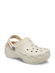 Weiß - Crocs Classic flauschig gefütterte Plateau-Clogs - Bild 2 von 4