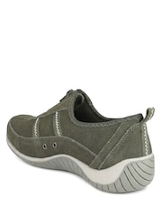 Pavers Green Memory Foam Leather Slip On Trainers - Image 4 of 6