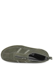 Pavers Green Memory Foam Leather Slip On Trainers - Image 5 of 6