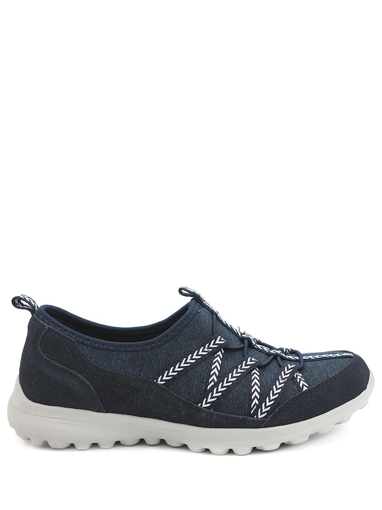Pavers Blue Leather Memory Foam Slip On Trainers - Image 2 of 6 Pavers Blue Leather Memory Foam Slip On Trainers - Image 2 of 6