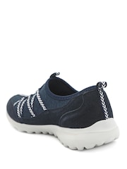 Pavers Blue Leather Memory Foam Slip On Trainers - Image 4 of 6