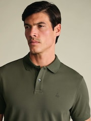 Charles Tyrwhitt Green Short Sleeve Cotton Stretch Pique Polo Shirt - Image 3 of 6