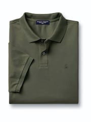 Charles Tyrwhitt Green Short Sleeve Cotton Stretch Pique Polo Shirt - Image 4 of 6