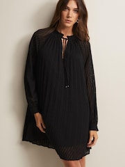Phase Eight Black Pleated Nikkita Swing Mini Dress - Image 1 of 6