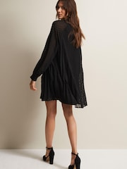 Phase Eight Black Pleated Nikkita Swing Mini Dress - Image 2 of 6