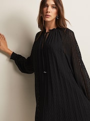 Phase Eight Black Pleated Nikkita Swing Mini Dress - Image 5 of 6