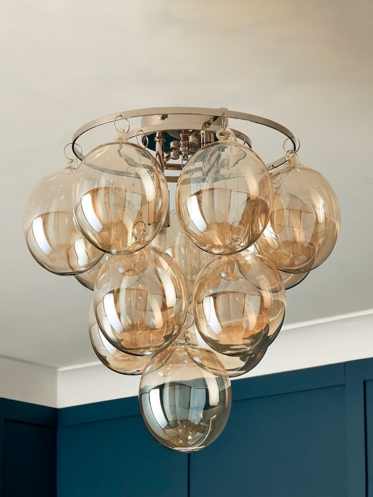 Visconte by BHS Champagne Gold Maiori 3 Light Flush Ceiling Light - Image 2 of 4