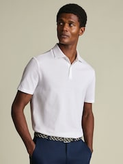 Charles Tyrwhitt White Popcorn Textured Polo Shirt - Image 1 of 5