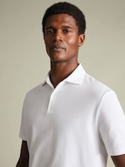 Charles Tyrwhitt White Popcorn Textured Polo Shirt - Image 2 of 5