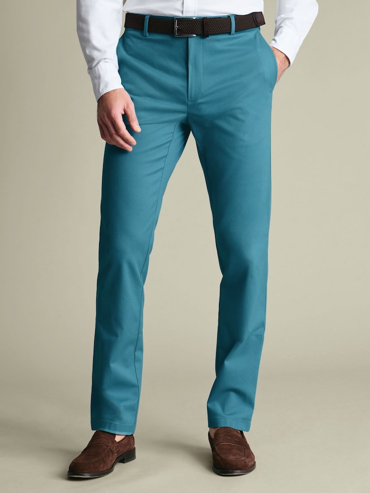 Charles Tyrwhitt Green Ultimate Non-Iron Chino Trousers - Image 1 of 6
