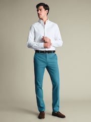 Charles Tyrwhitt Green Ultimate Non-Iron Chino Trousers - Image 3 of 6