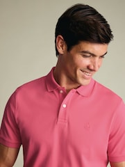 Charles Tyrwhitt Pink Short Sleeve Cotton Stretch Pique Polo Shirt - Image 3 of 6