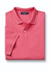 Charles Tyrwhitt Pink Short Sleeve Cotton Stretch Pique Polo Shirt - Image 4 of 6