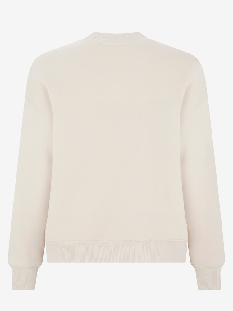Mint Velvet Cream Slogan Sweatshirt - Image 4 of 4