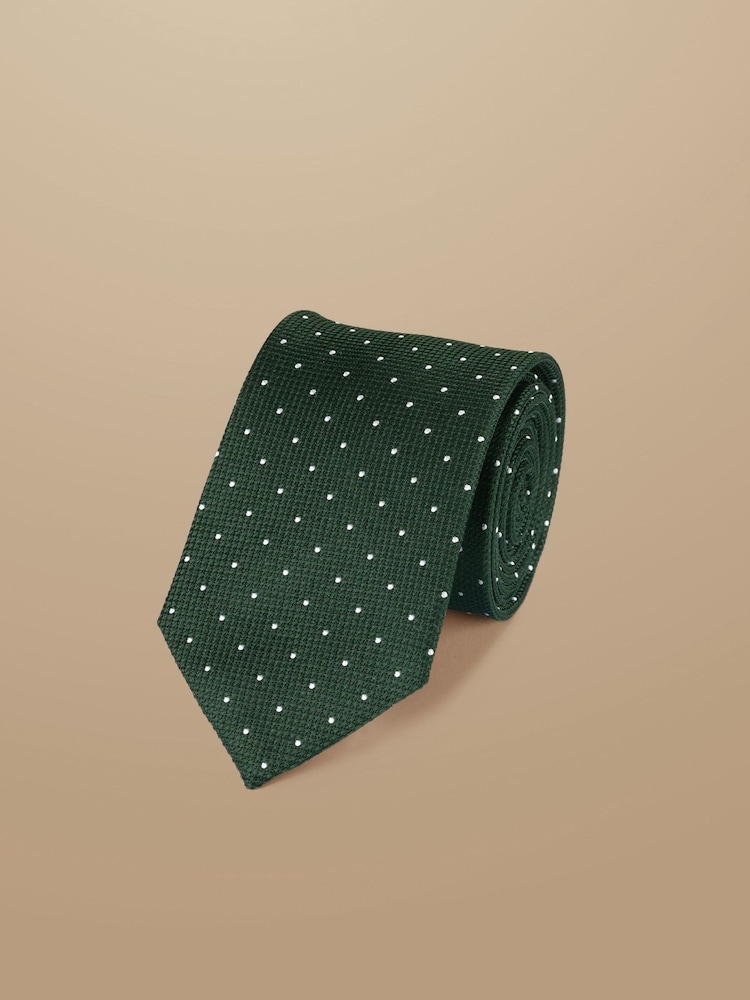 Corbata de seda resistente a las manchas de lunares de Charles Tyrwhitt - Imagen 1 de 2