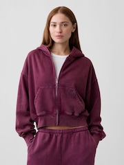Μπορντό - Gap Vintage Soft Wedge Zip Hoodie - Εικόνα 1 του 4
