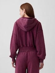 Μπορντό - Gap Vintage Soft Wedge Zip Hoodie - Εικόνα 2 του 4