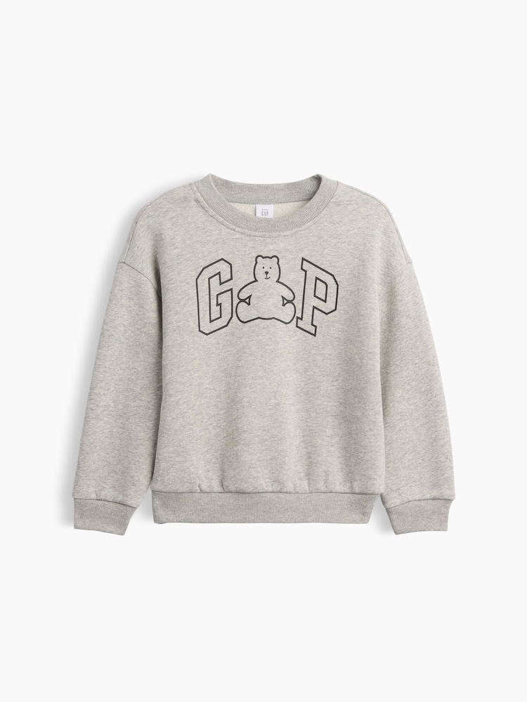 Gap Grey Logo Relaxed Crew Neck Sweatshirt (6mths-5yrs) (6mths-5yrs) - Image 1 of 2 Gap Grey Logo Relaxed Crew Neck Sweatshirt (6mths-5yrs) (6mths-5yrs) - Image 1 of 2