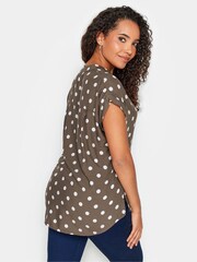 M&Co Brown Grown On Sleeve Polka Dot Blouse - Image 3 of 4