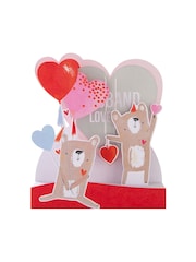 Hallmark Red Cute Bears 3D Valentine's Day Card for Husband - Image 2 of 4