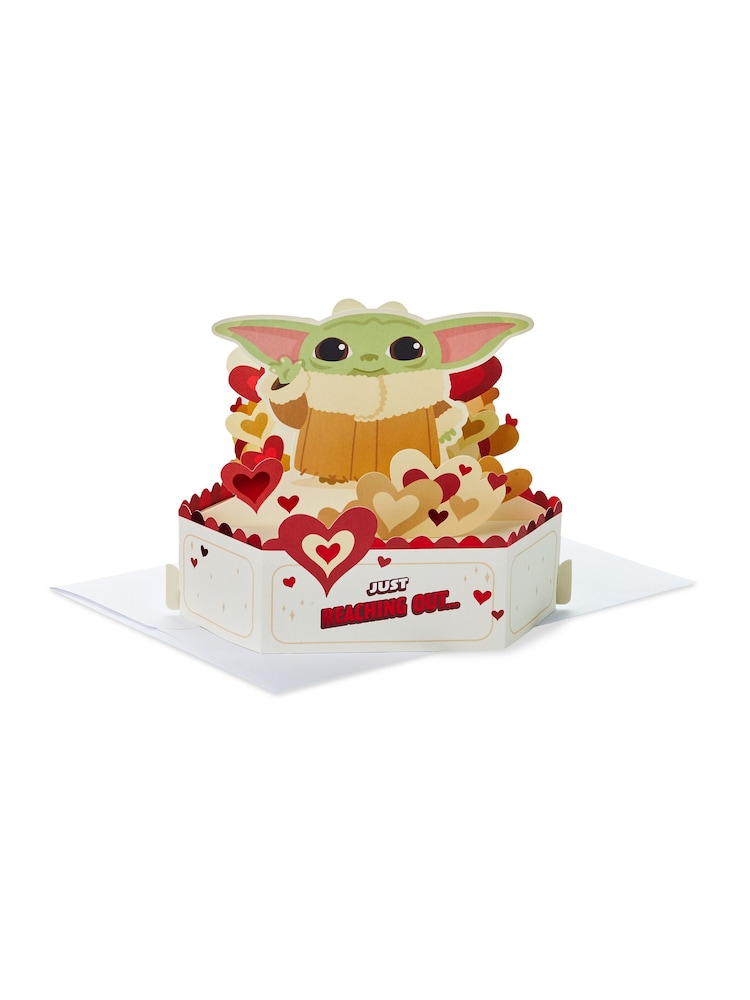 Hallmark Green  White Star Wars Grogu 3D Pop-Up Valentine's Day Card - Image 2 of 4
