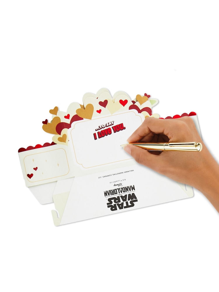 Hallmark Green  White Star Wars Grogu 3D Pop-Up Valentine's Day Card - Image 4 of 4