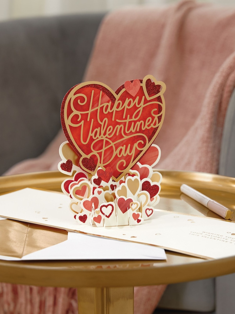 Hallmark White Red Heart Paper Wonder 3D Pop-Up Valentine's Day Card - Image 1 of 4