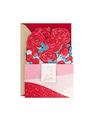 Hallmark Red Rose Bouquet Valentine's Day Card for One I Love - Image 4 of 4