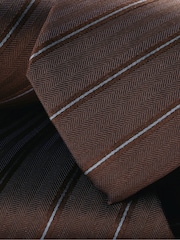 Charles Tyrwhitt Brown Silk Stripe Tie - Image 2 of 2