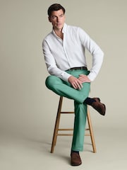 Charles Tyrwhitt Green Ultimate Non-Iron Chino Trousers - Image 4 of 6