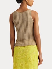 Lauren Ralph Lauren Galayce Ärmelloser Rippstrickpullunder aus Leinen, Braun - Bild 6 von 9