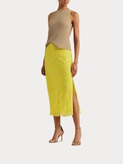 Lauren Ralph Lauren Galayce Ärmelloser Rippstrickpullunder aus Leinen, Braun - Bild 8 von 9