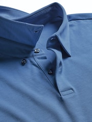 Charles Tyrwhitt Blue Short Sleeve Jersey Polo Shirt - Image 4 of 5