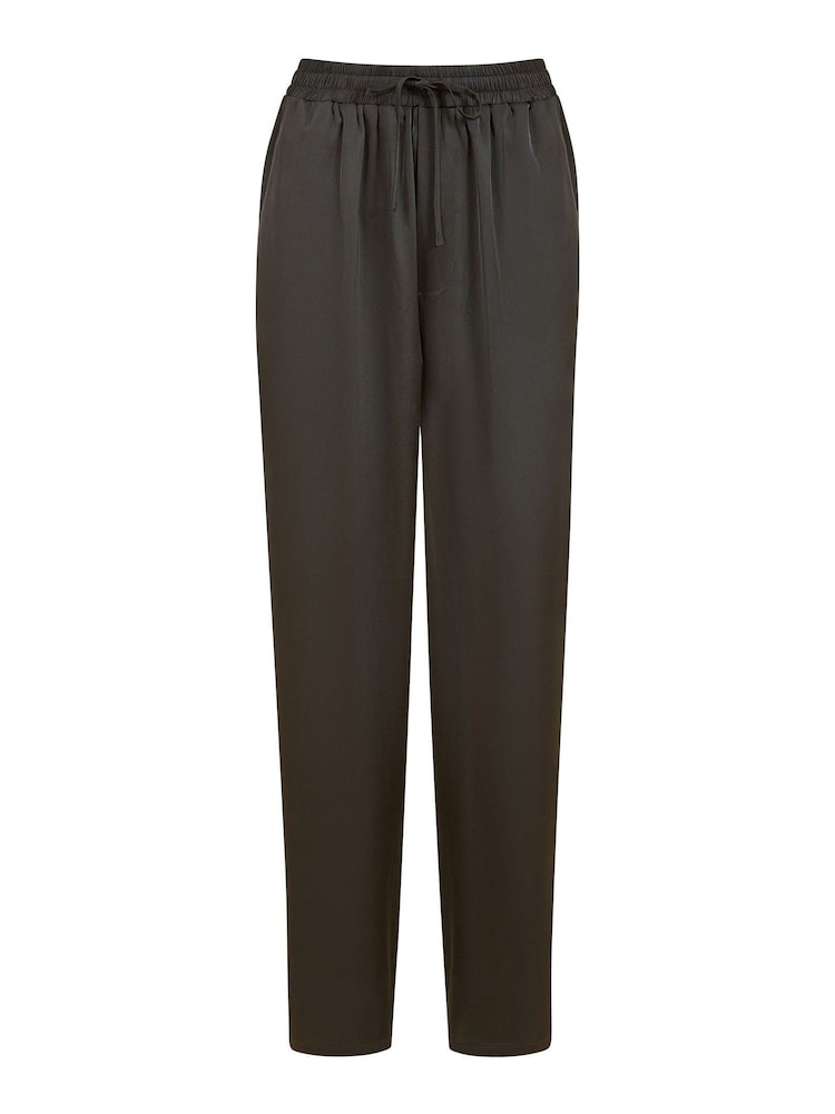 Yumi Black Satin Relaxed Trousers - Image 5 of 5