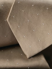 Charles Tyrwhitt Natural Silk Spot Tie - Image 2 of 2