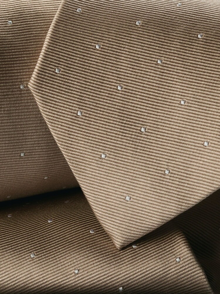 Charles Tyrwhitt Natural Silk Spot Tie - Image 2 of 2